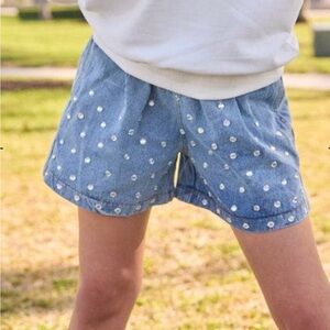 Lola & the Boys Rocker Crystal Denim Shorts